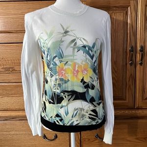 Tommy Bahama Hawaiian hibiscus flower sweater